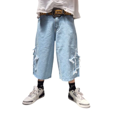Bermuda Jean Baggy Estrella Desflecada Celeste - KITCH TECH