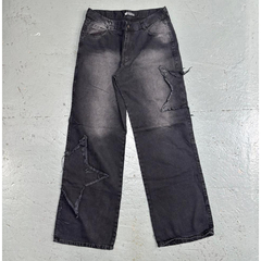 Jean Baggy Negro Estrella Desflecada