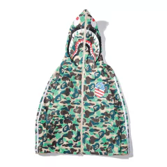 Campera Hoodie BAPE X ADDS SB Full Zip Shark Camo Green (AAA) - 220USD