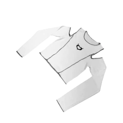 Top Heart Manga Larga Costuras Blanco