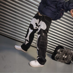 Pantalon Jean Cargo Baggy Huesos Bones Black - comprar online