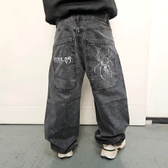 Jean Baggy Grey Skull Spider - tienda online