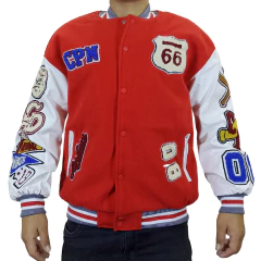 Campera Varsity Jacket Universitaria Route 66 Roja