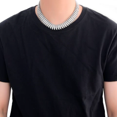 Cadena Cubana "Cienpies" Baño de Oro 14K 22MM Zirconias - 18 Inch - buy online