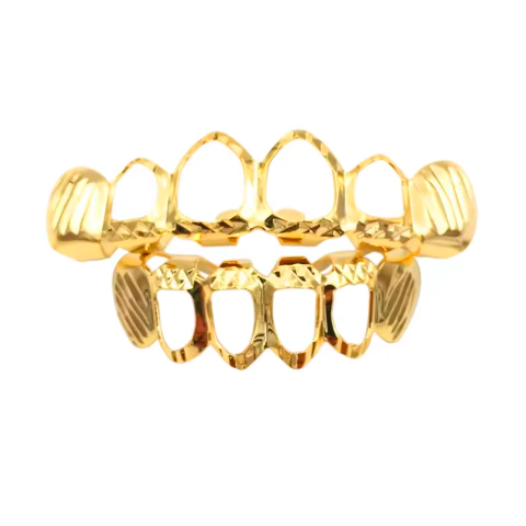 GRILLZ PARRILLAS DIENTES HUECOS DORADOS
