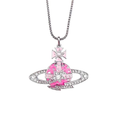 Dije Collar Orbe Vivienne Westwood Shooting Star Saturno Pink Rosa