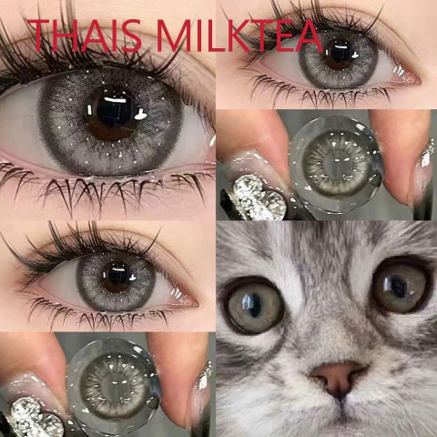 Lentes de Contacto Thais Milktea Efecto Real Gris
