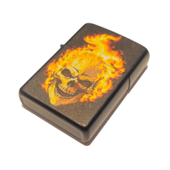 Encendedor Mechero Calavera en llamas - Negro en internet