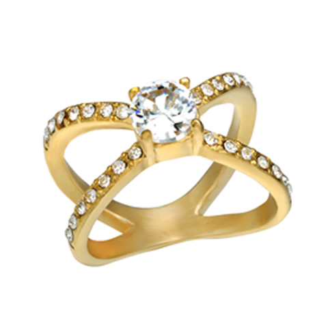 Anillo Simil Oro C/ Strass Modelo 2