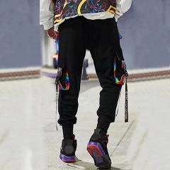 Pantalon Cargo Techwear Tiras Negro Arcoiris Gabardina 50 - comprar online