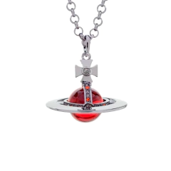 Dije Collar Orbe Vivienne Westwood Saturno Rojo