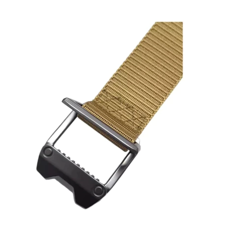 Cinto Táctico Beige Tipo Marinero Con Hebilla De Metal