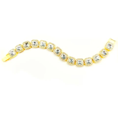 Pulsera Brazalete Tennis Strass Carson 015 20Cms - Dorada - KITCH TECH