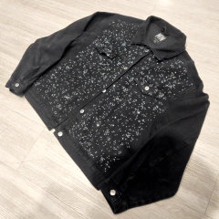 Campera de Jean Negra Full Strass - comprar online