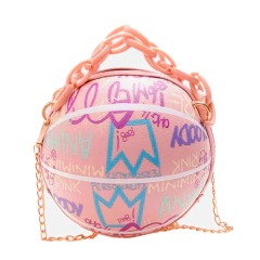 Bolso Cartera Pelota Basketball Hype Luxury Rosa Graffiti 17cms