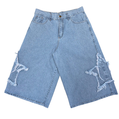 Bermuda Jean Baggy Estrella Desflecada Celeste