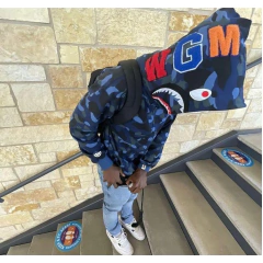 Campera Hoodie BAPE Full Zip Shark Camo Hard Blue - 220USD - comprar online