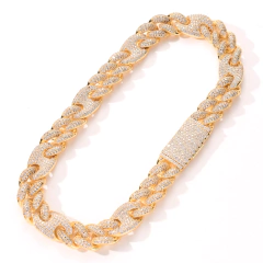 Cadena Cubana "AINA" Coffee Beans 20MM Baño de Oro 14K - Mod 24 - 20 Inch - (copia) - buy online