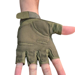 Guantes Tacticos Dedos Cortados Verde - KITCH TECH