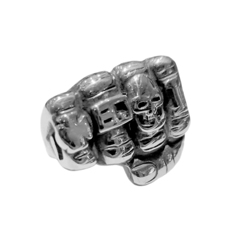 Anillo Acero Mano puño con anillos - 12