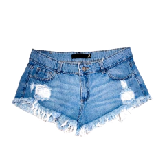 Short Jean Roturas Celeste