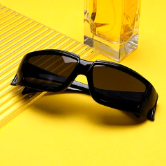 Anteojos de Sol Gafas Curvo Y2k Edgy Retro Vintage Negro N°280 on internet