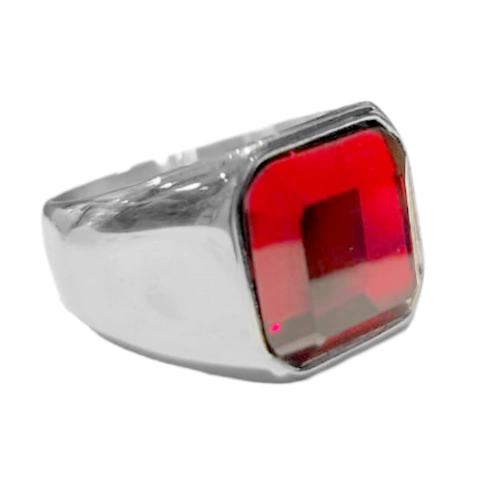 Anillo Acero Piedra Brillante Roja Shaphiri - 10 - (copia)