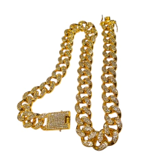 Cadena Cubana Gruesa 20MM Donuts Dorada - 24 Inch en internet