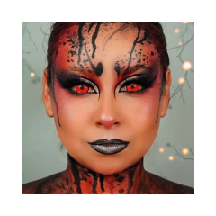 Lentes de Contacto Fantasia Cosplay Rojo Liso c/Borde CL195 - KITCH TECH