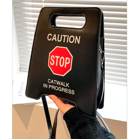 Bolso Cartera forma de señal de advertencia Catwalk