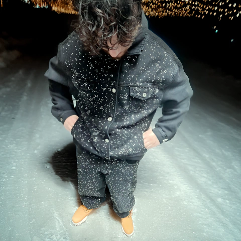 Campera de Jean Negra Full Strass - comprar online