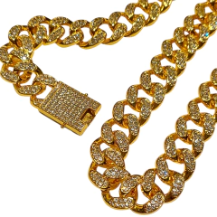 Cadena Cubana Gruesa 20MM Donuts Dorada - 24 Inch - comprar online