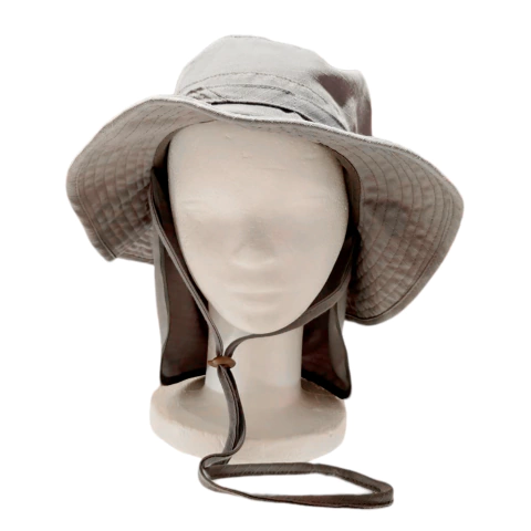 Gorro Cazador Australiano Gris Con Velo Tela Antidesgarro