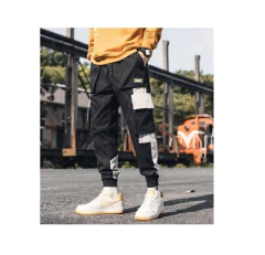 Pantalon Cargo TechWear Ajustable Duo Color Negro 339 en internet