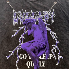 Remera Dark Angel Strass Stone washed - comprar online