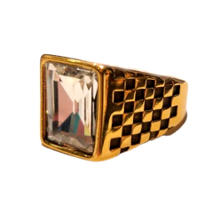 Anillo Acero Dorado Con Piedra Quinx - 11 - (copia) - buy online