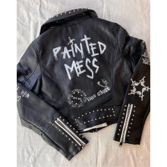 Campera Crop Simil-cuero con tachas "Rockstar" - buy online