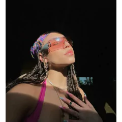 Imagen de Anteojos de Sol Y2K Curvo Envolvente Grandes A009