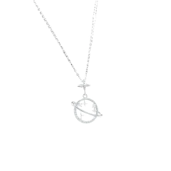 Cadena con dije Mundo Brillos - Plateado