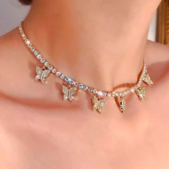 Cadena Tennis "Mariposas" Charm Ajustable Strass Dorada - Mod 34 - KITCH TECH