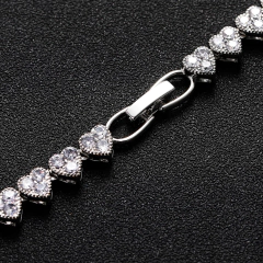 Cadena Eslabon "Corazon" Love Dorada 6,5MM Zirconias - Mod 36 - 16 Inch - KITCH TECH