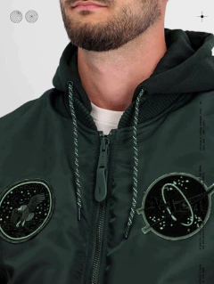 Campera Nasa Full Verde MilitarCapucha Desmontable en internet