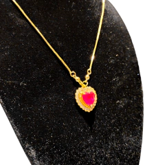 Cadena Con Dije Corazon Bermellon - Dorado en internet