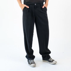 Pantalon Pinzado Sastrero Liso Negro - comprar online