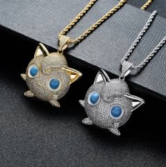 Dije "Jigglypuff" Baño de Oro Con Cadena Simple Full Strass en internet
