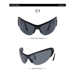 Anteojos de sol Grandes Ovalados Y2K Envolvente Antifaz Superheroe NºA004 - KITCH TECH