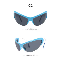 Anteojos de sol Grandes Ovalados Y2K Envolvente Antifaz Superheroe NºA004 on internet