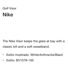 Visera Nike Golf Visor - KITCH TECH