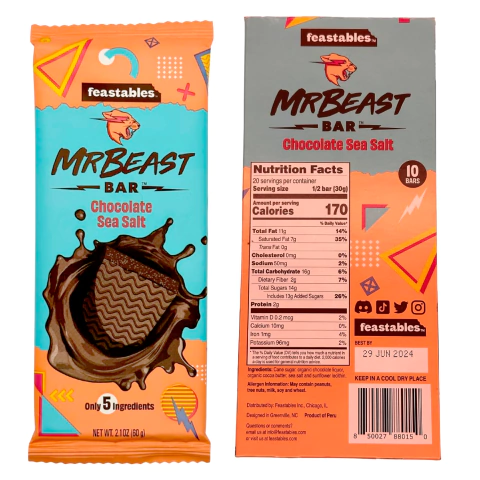 Chocolate Mr Beast Feastables - Chocolate Sea Salt