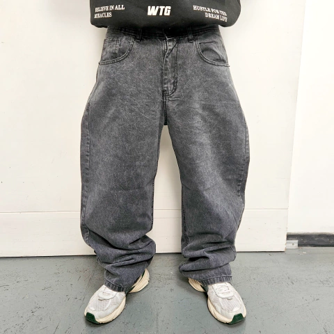 Jean Baggy Grey Skull Spider - comprar online